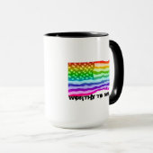 Mug Distressed US Drapeau Arc-en-ciel - À Porter (Devant droit)