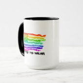 Mug Distressed US Drapeau Arc-en-ciel - À Porter (Devant gauche)