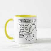Mug Distributeur de billets donne des conseils. Employ (Gauche)
