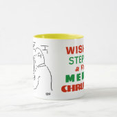 Mug Distributeur de billets donne des conseils. Employ (Centre)