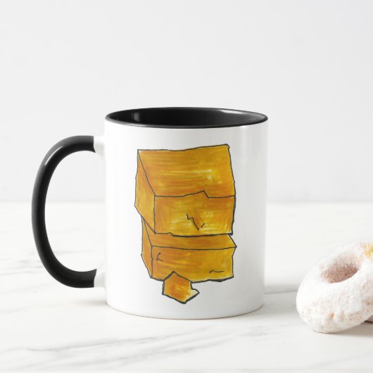 Mug Dites Cheese Cheddar Wedge Photographe alimentaire (Avec donut)