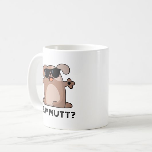 Mug Dites Mutt Funny Cool Chien Pun (Devant gauche)