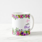 Mug Dites oui à la proposition d'être rose florale (Devant droit)