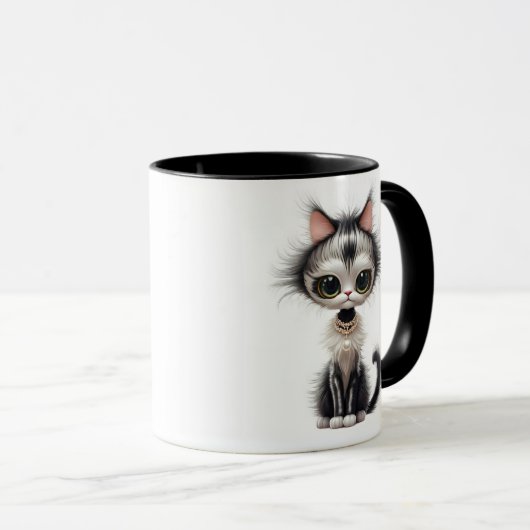 Mug Diva Chat Avec Définition De Chat (Devant droit)