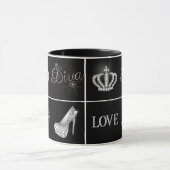 Mug Diva Crown High Heel Love Collage (Centre)