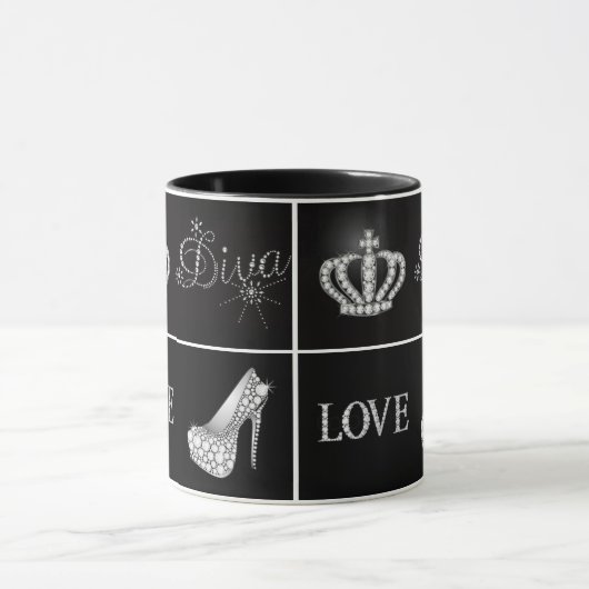Mug Diva Crown High Heel Love Collage (Centre)