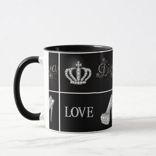 Mug Diva Crown High Heel Love Collage (Gauche)