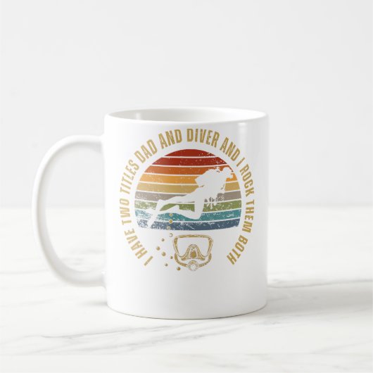 Mug Diver And Dad Funny Scuba Diving (Gauche)