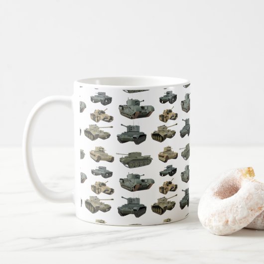 Mug Divers chars 2ÈME GUERRE MONDIALE britanniques (Avec donut)