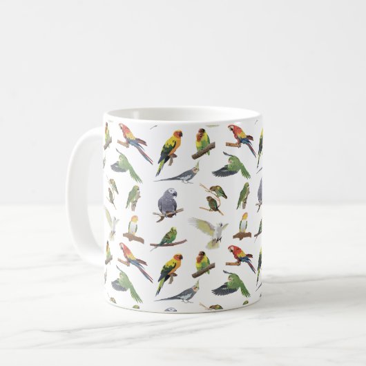 Mug Divers perroquets colorés (Devant gauche)