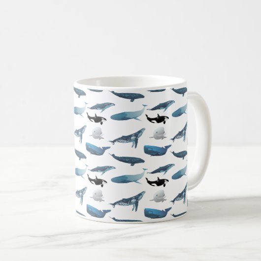 Mug Diverses baleines (Devant droit)