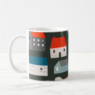 Mug Diverses petites maisons minuscules. Style coupé e