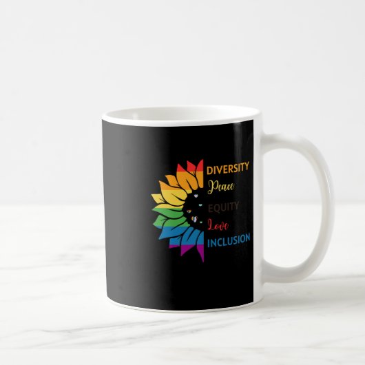 Mug Diversité Paix Équité Amour Inclusion - Rainbow Su (Droite)
