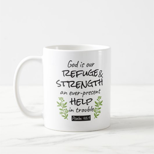 Mug Divine Refuge - Psaume 46:1 pour le Confort Spirit (Gauche)