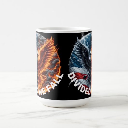Mug Divisé Nous tombons en brûlant Drapeau et Aigle (Centre)