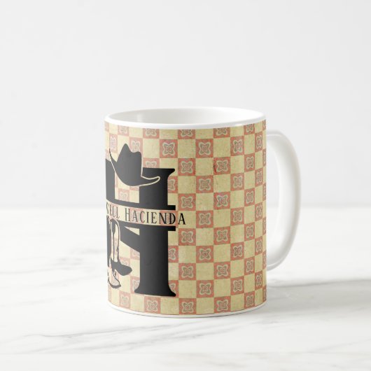 Mug Diviser le monogramme de cowboy 'H' (Devant droit)