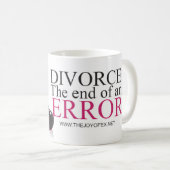 Mug Divorce de chaussures ". La fin d'une erreur." (Devant droit)