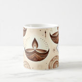 Mug Diwali Diyas & Rangoli en bronze et or personnalis (Centre)