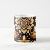 Mug Diwali Diyas & Rangoli en or et bronze personnalis (Centre)