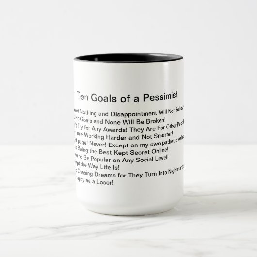 Mug Dix objectifs d'un pessimiste (Centre)