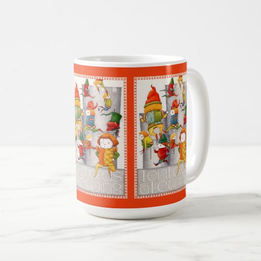 Mug DIX SEINS UNE TONNE TOMBE BLANCHE - Rouge (Devant droit)