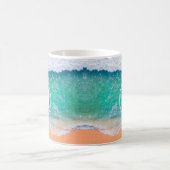 Mug DIY White Monogram in Circle, Beach Waves, Vs 2 (Centre)