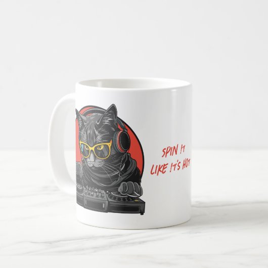 Mug DJ de chat cool (Devant gauche)