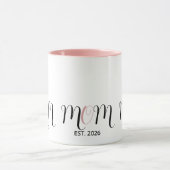 Mug DMom Established Black Pink Script New Mom Gift (Centre)