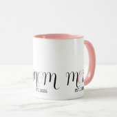 Mug DMom Established Black Pink Script New Mom Gift (Devant droit)