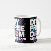Mug do-it-yourself Liberté Depuis 1776" Design Texte (Devant droit)