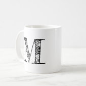 Mug DO-IT-YOURSELF Monogramme noir personnalisé Tee in (Devant gauche)