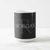 Mug do-it-yourself Monogramme & Nom, Noir Classique Av (Centre)