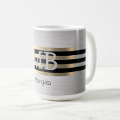 Mug do-it-yourself Nom Monogramme, Yel Gold Brossé Sil (Devant droit)