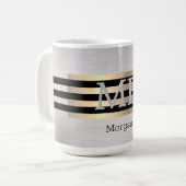 Mug do-it-yourself Nom Monogramme, Yel Gold Brossé Sil (Devant gauche)