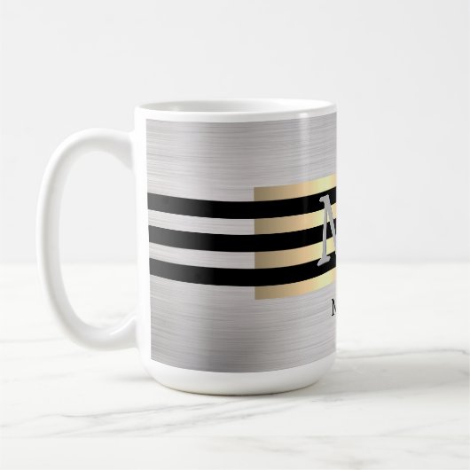 Mug do-it-yourself Nom Monogramme, Yel Gold Brossé Sil (Gauche)