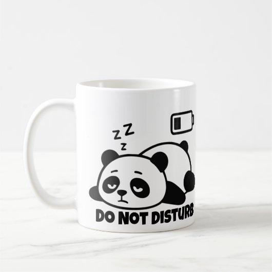 Mug Do Not Disturb Sleeping Panda Cute Lazy Funny (Gauche)