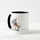 Mug Doberman AJOUTER NOM/PHOTO Personnaliser (Devant gauche)