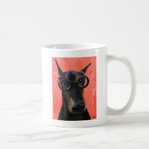 Mug Doberman avec lunettes