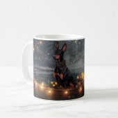Mug Doberman Christmas Festive Voyage (Devant gauche)