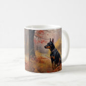 Mug Doberman en automne Feuilles automne Inspire (Devant droit)