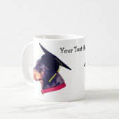 Mug Doberman En Diplôme Cap Cute Personnalisé (Devant gauche)