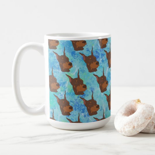 Mug Doberman Pinscher (Avec donut)