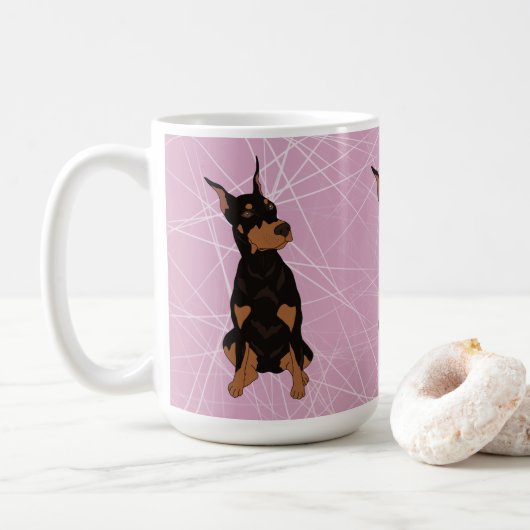 Mug Doberman Pinscher (Avec donut)