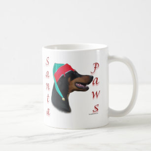 Mug Doberman Pinscher (blk) Père Noël Paws
