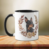 Mug Doberman Pinscher Chien Couronne d'automne