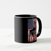Mug Doberman Pinscher Drapeau américain Canine Whisper (Devant droit)