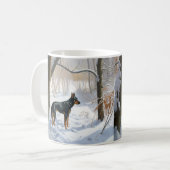 Mug Doberman Pinscher Laisser Neige Noël (Devant gauche)