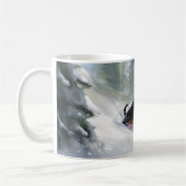 Mug Doberman Pinscher Noël neige hiver (Gauche)