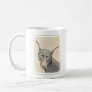 Mug Doberman Pinscher Peinture - Art Chien original