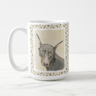 Mug Doberman Pinscher Peinture - Art Chien original